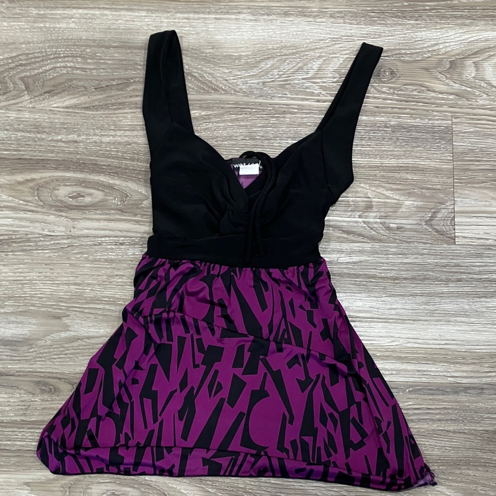 Wet Seal Black and Purple Mini Dress